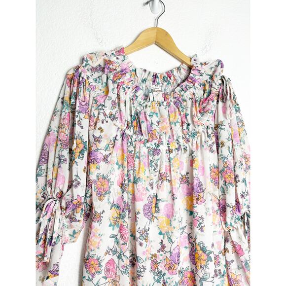NWT Revolve Tularosa Brogan Off-Shoulder Mini Dress Medium Pink White Floral - Picture 9 of 14